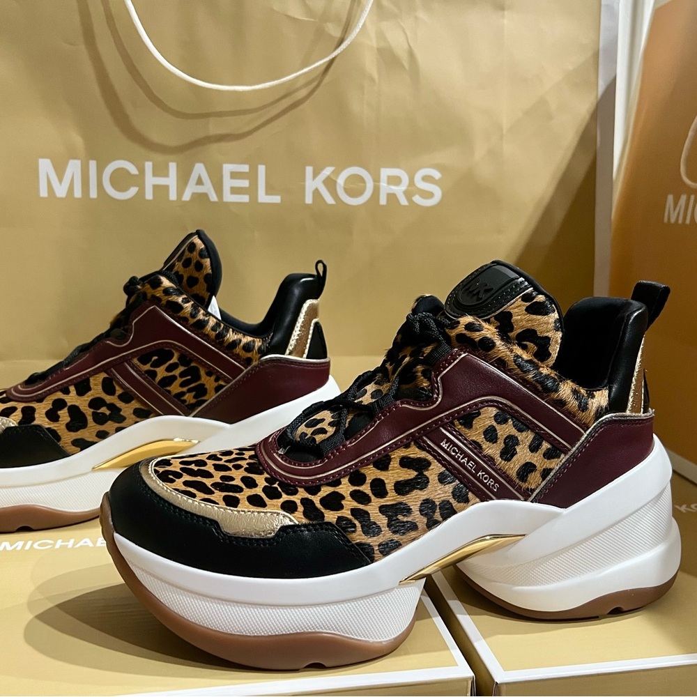 Michael Kors Brown and Black Sneakers with Chunky Sole